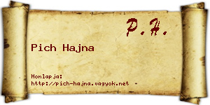 Pich Hajna névjegykártya